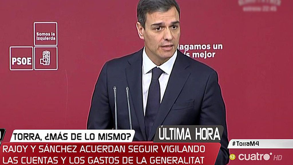 Las conclusiones de la reunión de Rajoy y Sánchez: se supervisarán las cuentas de la Generalitat y pedirán la comparecencia de Quim Torra en el Congreso