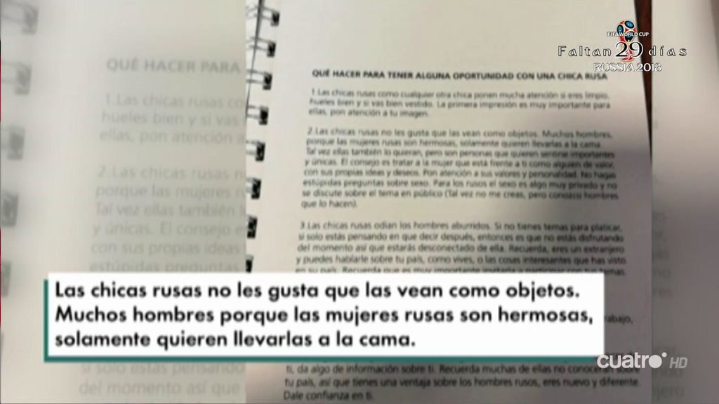 La AFA distribuye una guía en la que enseña qué hacer para tener alguna oportunidad con una chica rusa