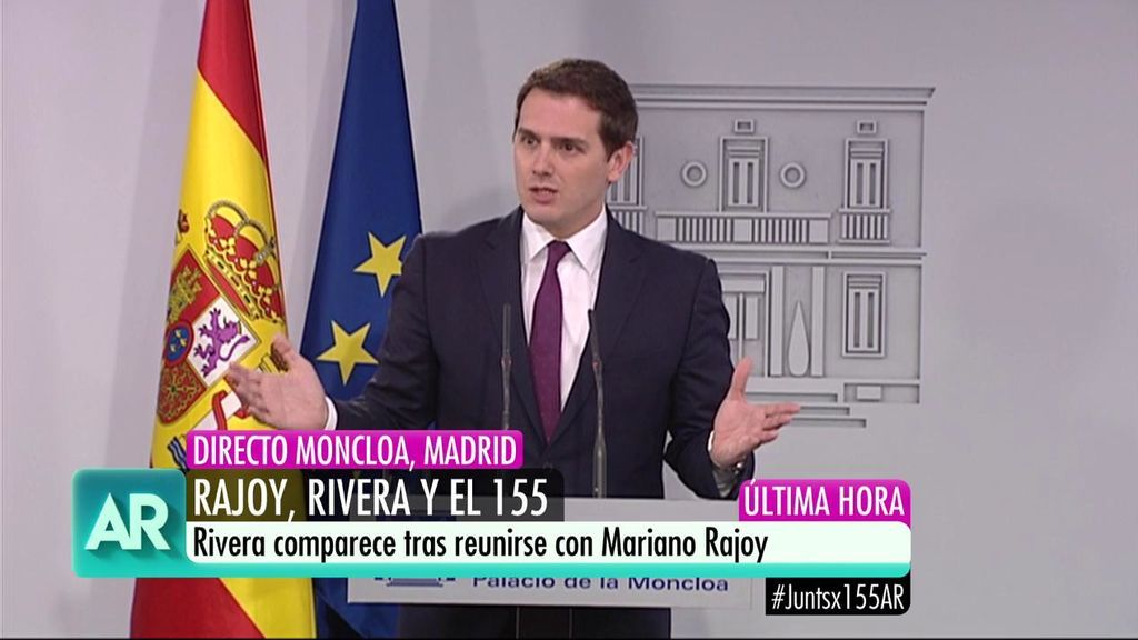 Albert Rivera, tras reunirse con Rajoy: "Es más sensato aplicar el 155 que volver a la vía penal"