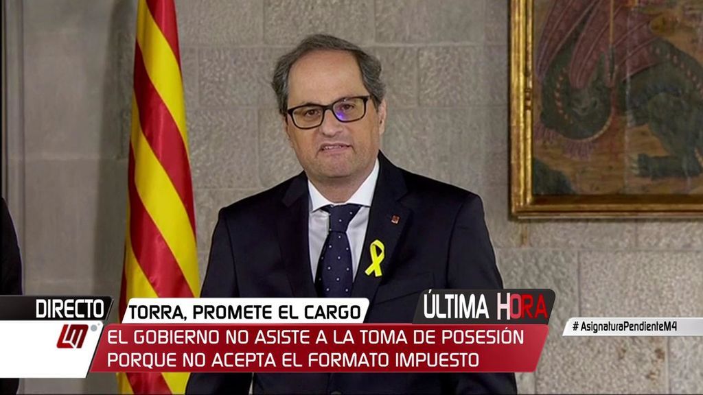 Quim Torra toma posesión como president de la Generalitat sin la presencia del Gobierno