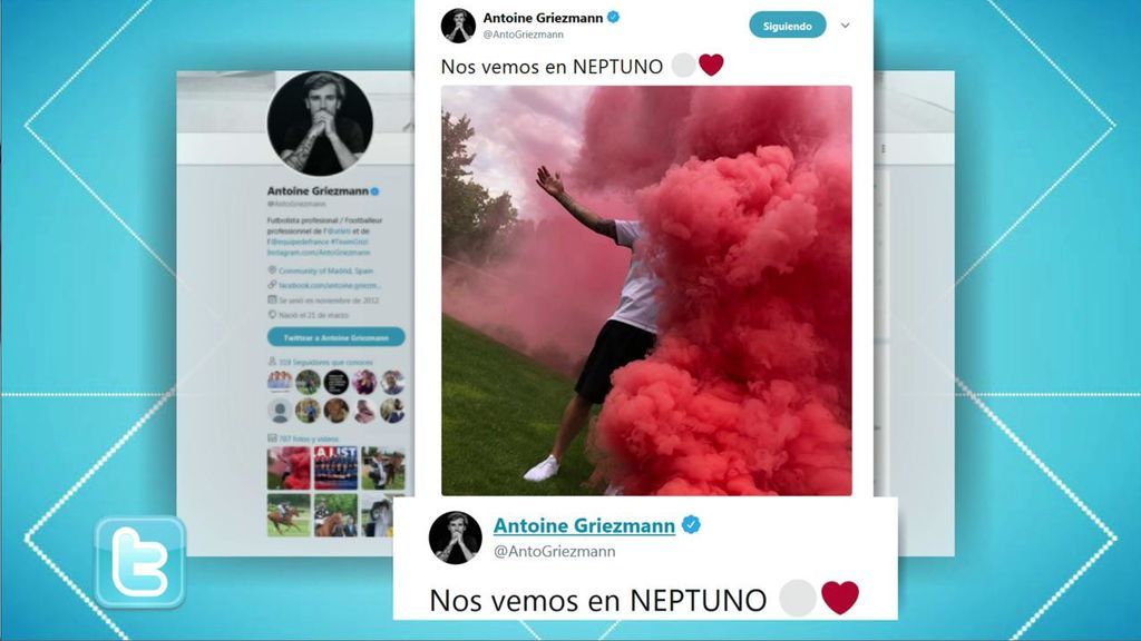 La imagen viral de Griezmann en redes sociales anunciando su presencia en Neptuno