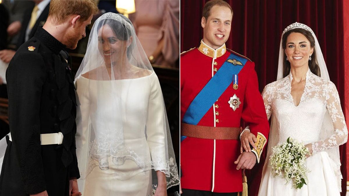 El de Meghan Markle de hoy o el de Kate Middleton de 2011: con qué vestido de novia te quedas