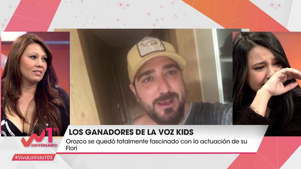 Flori, de ‘La Voz Kids’, llora de emoción al escuchar a “su héroe” Antonio Orozco