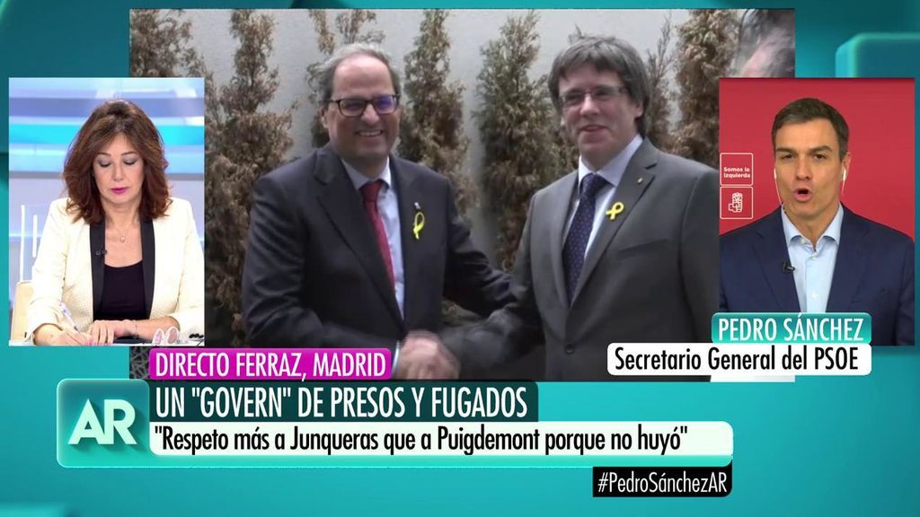 Pedro Sánchez: “Quienes están prorrogando el 155 en Cataluña son Torra y Puigdemont”
