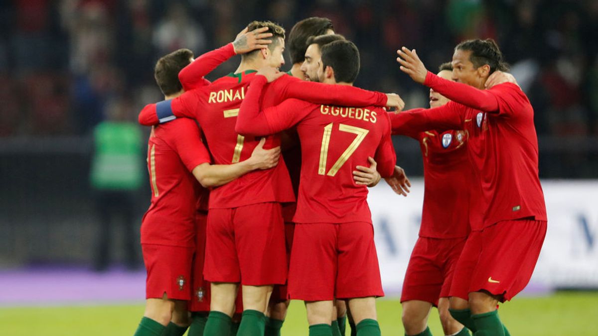 Portugal motiva a su selección con un gran mural con Cristiano Ronaldo como protagonista