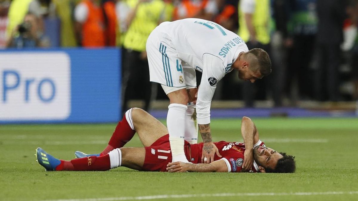 Las lágrimas de Salah tras lesionarse en la final de Champions frente al Real Madrid