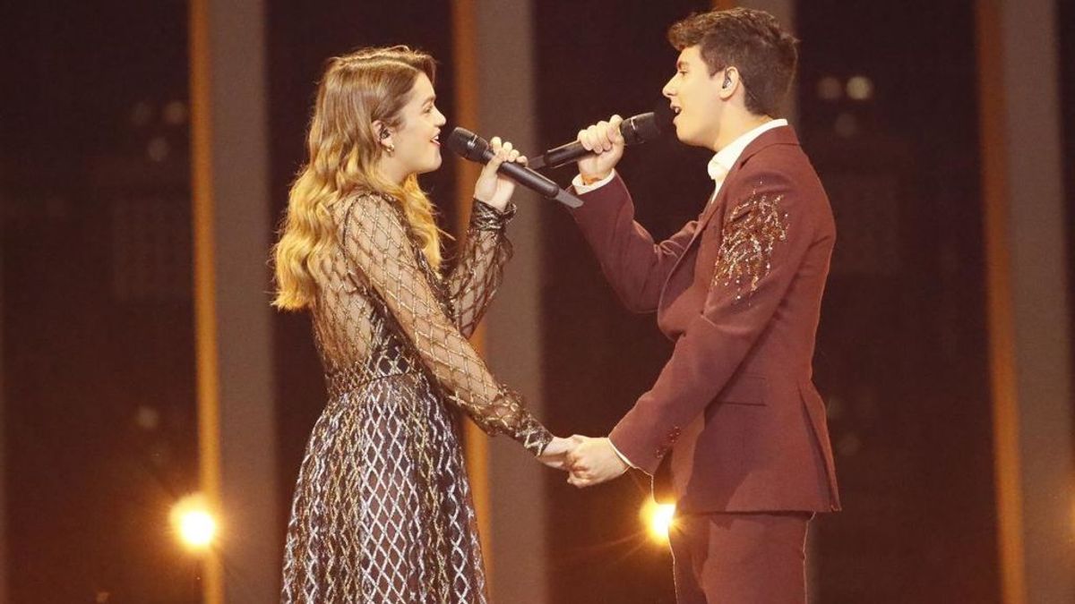Amaia y Alfred, durante su actuación en la final de Eurovisión 2018 celebrada el 12 de mayo en Lisboa.