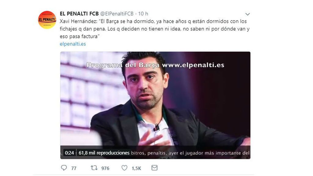Xavi Hernández tuit