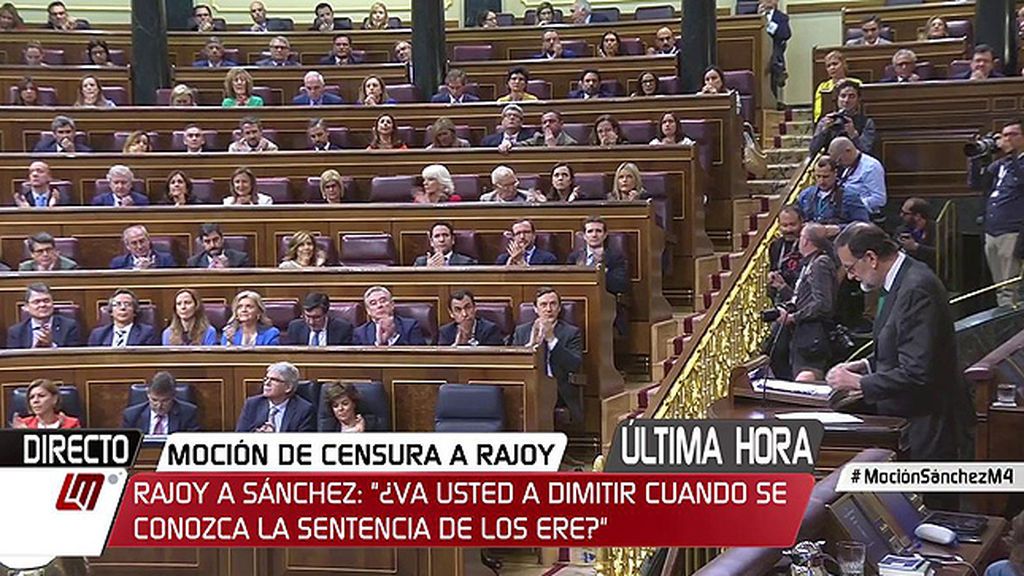 La réplica de Rajoy a Sánchez: "¿Va usted a dimitir cuando la sentencia de los ERE sea conocida?"