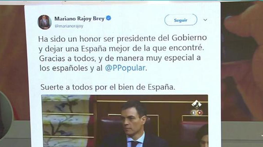 Mariano Rajoy se despide en Twitter: "Gracias a todos"