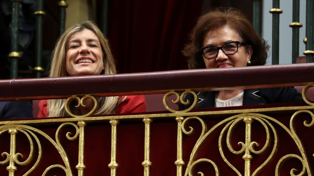 La familia de Pedro Sánchez desde la tribuna de invitados