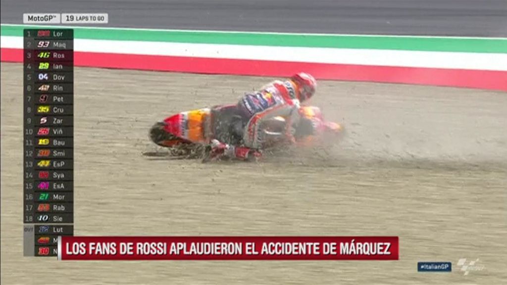 La lamentable celebración de los tifosi aficionados de Rossi en el accidente de Marc Márquez en Italia