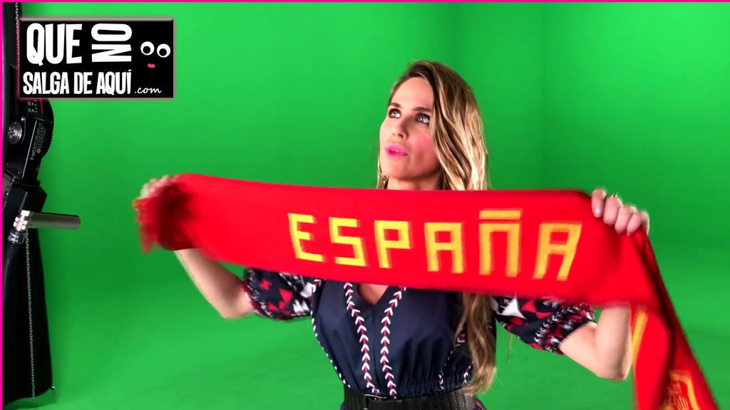Vanesa Romero, 'hooligan' por un día en el making of de la promo del Mundial