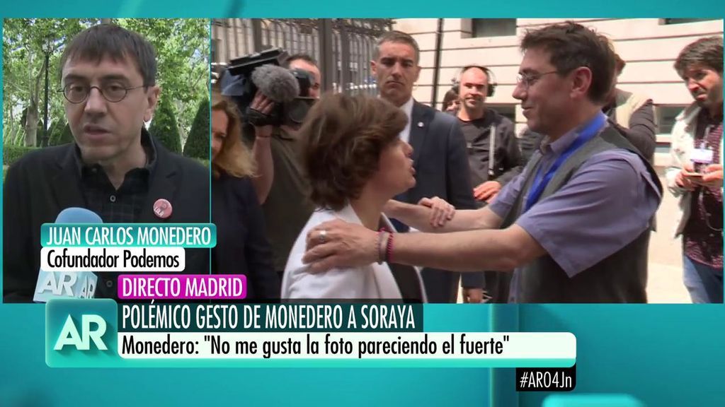 Monedero, sobre su gesto con Soraya: "Lamento que el gesto se haya interpretado así"