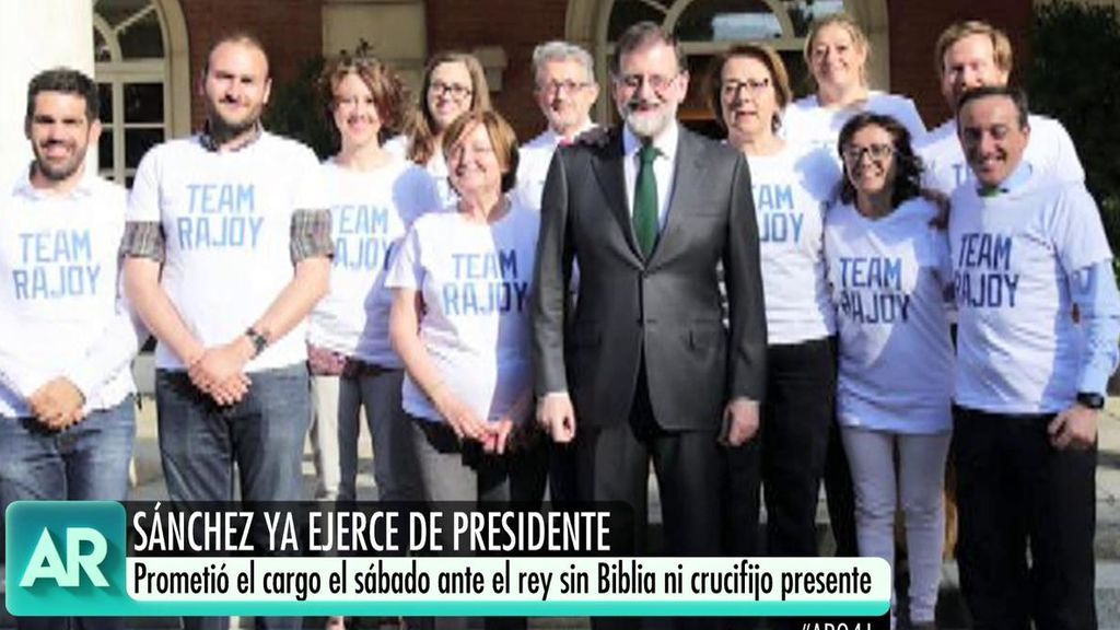 El ‘Team Rajoy’ se despide del expresidente en la Moncloa  mientras  Sánchez jura su cargo