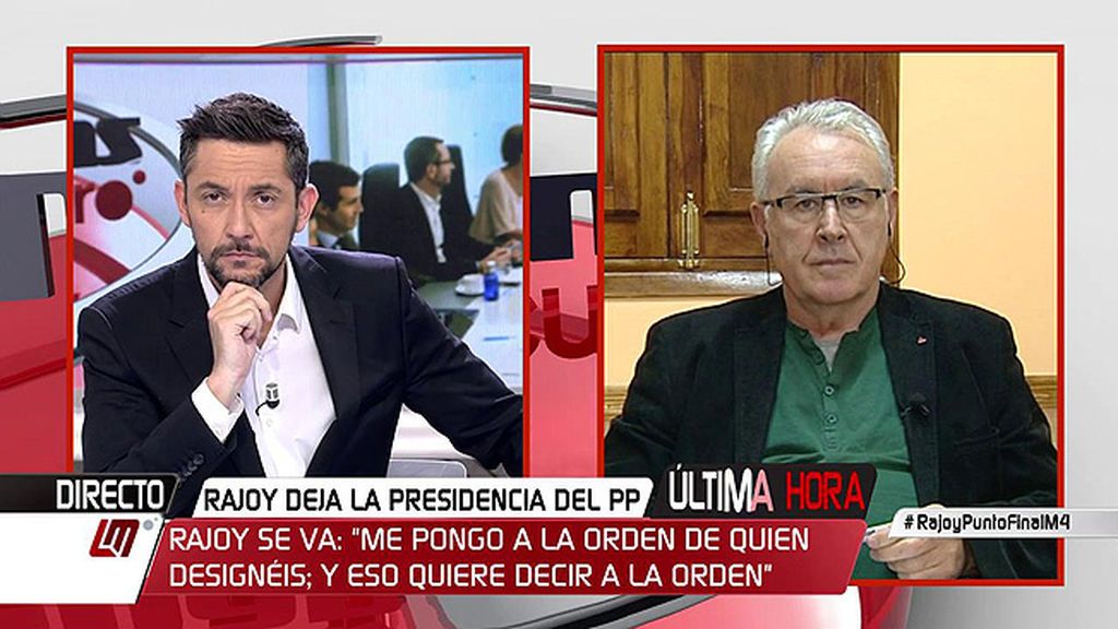 Cayo Lara: “Creo que el temor a los casos pendientes y a que se pueda ir de otra manera han ayudado a que se produzca la dimisión de Rajoy”