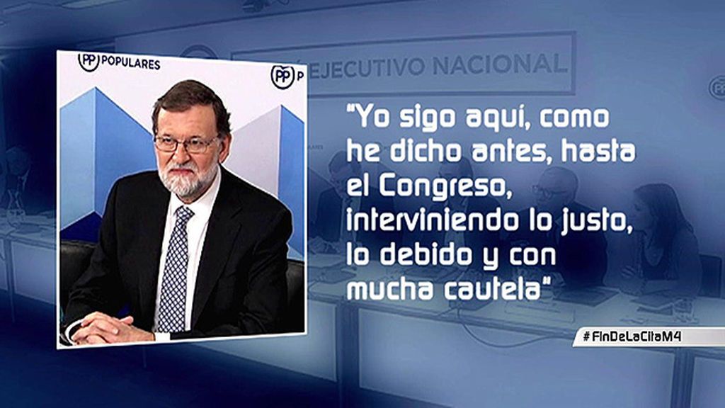 Rajoy, en la ejecutiva tras su adiós: "Sigo aquí hasta el congreso, interviniendo lo justo y debido"
