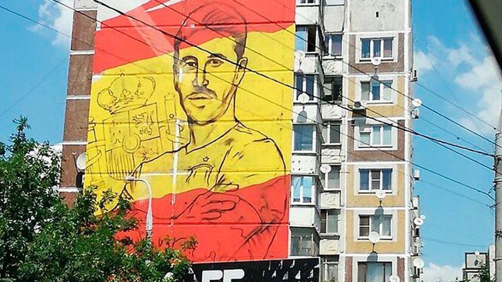 Krasnodar su prepara para recibir a España con un mosaico gigante de Sergio Ramos