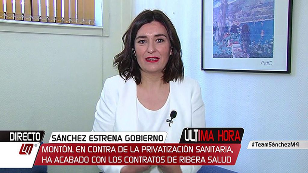 Carmen Montón, ministra de Sanidad: "Lo primero que hay que hacer es el derecho universal a la asistencia sanitaria"