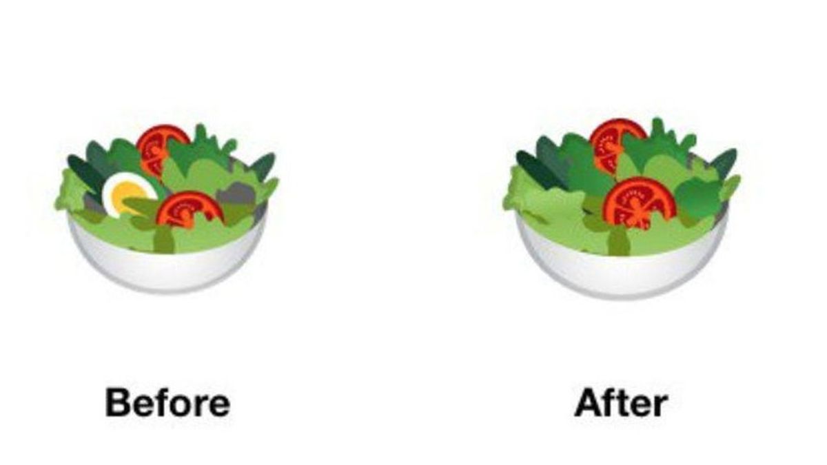 Google elimina el huevo en el emoji de la ensalada para promover la “inclusión y la diversidad”