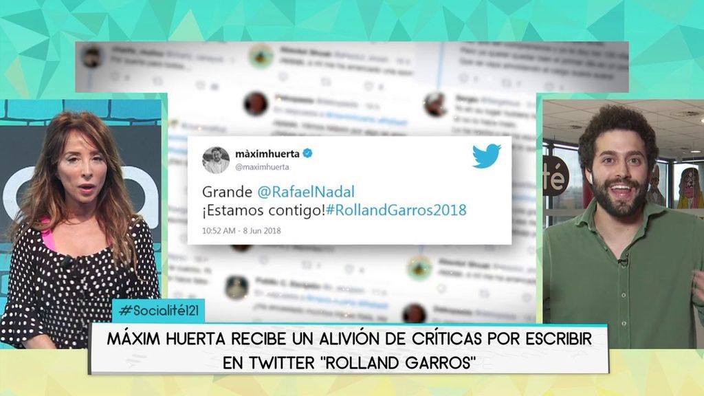 Màxim Huerta recibe un aluvión de críticas por escribir "Rolland Garros" con dos eles