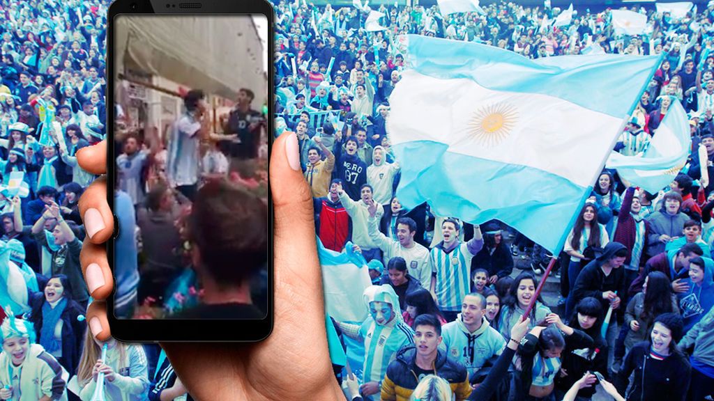 Se adelantaron a Messi: los hinchas hacen el primer gol argentino tomando las calles de Moscú con sus 'cantitos'