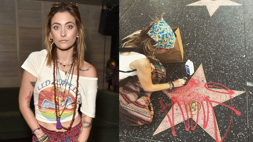 Paris Jackson limpia el grafiti que ensuciaba la estrella de Michael Jackson