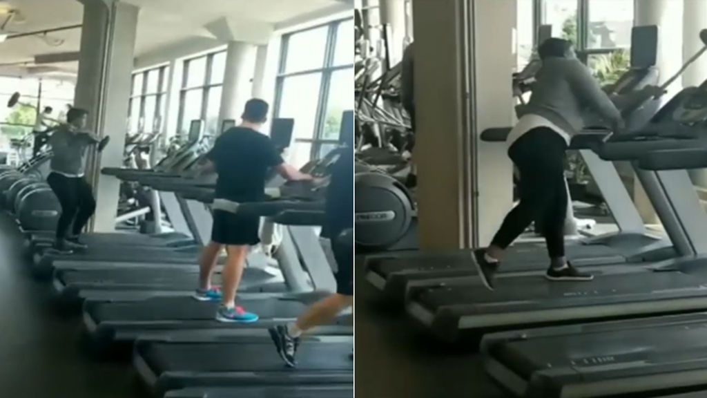 Destroza las instalaciones del gimnasio en un impactante arrebato de ira