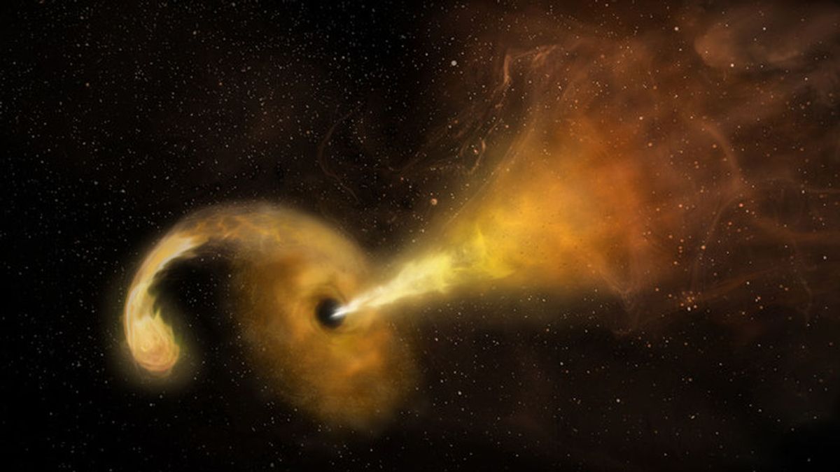 Un agujero negro produce una gran erupción tras desgarrar una estrella