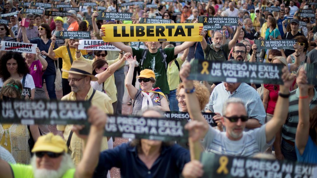 Protestas para pedir la libertad de los presos independentistas catalanes
