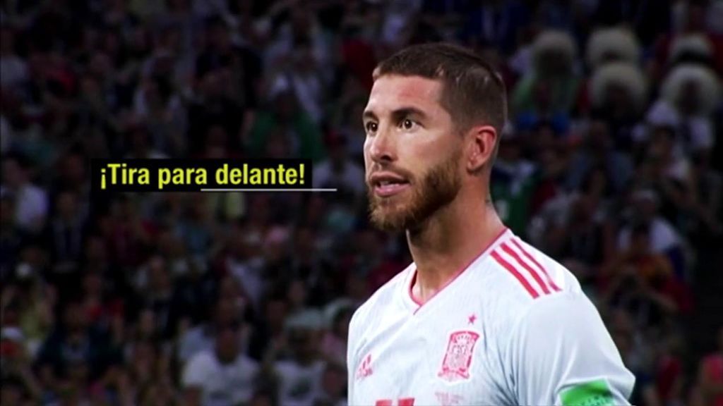 Sergio Ramos le dice a De Gea donde va a tirar el penalti Cristiano Ronaldo