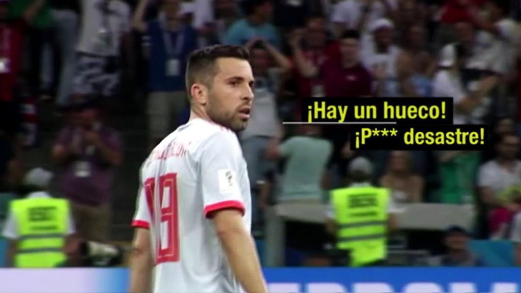 La reacción de Jordi Alba tras el gol de Cristiano y ver que De Gea no salta