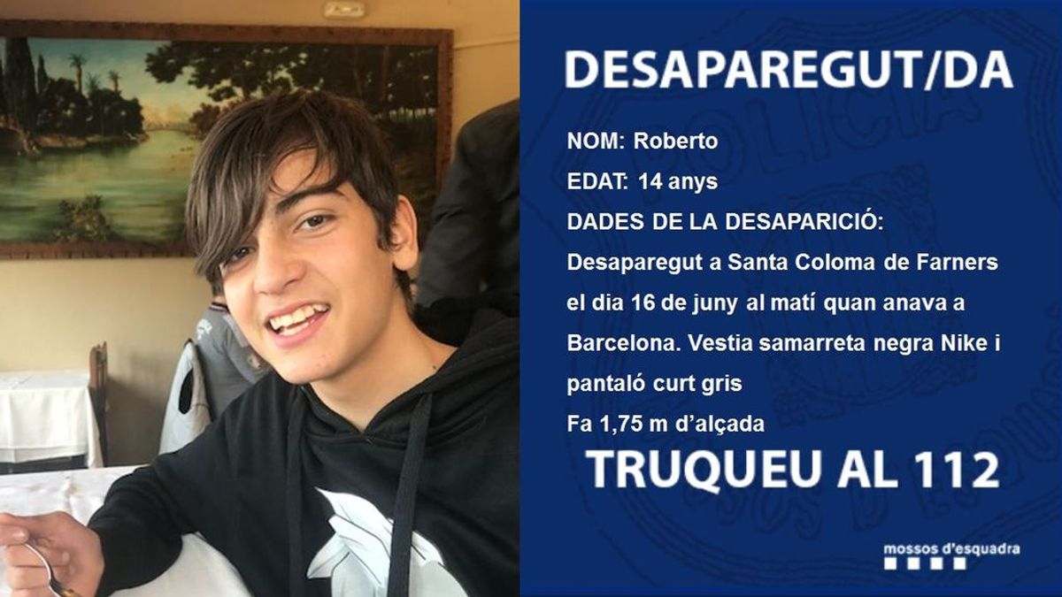 Desaparece un niño de 14 años en Santa Coloma de Gramenet (Barcelona)