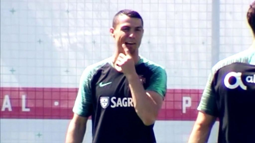 Cristiano Ronaldo y su imitación en el entrenamiento que ha provocado la risa de sus compañeros