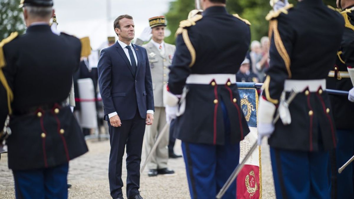 Emmanuel Macron en un acto conmemorativo a De Gaulle