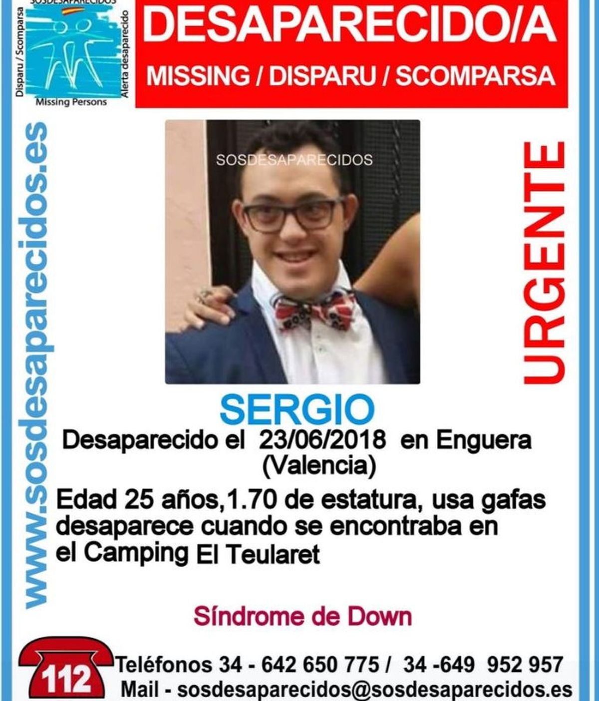 Cruz Roja se suma a la búsqueda del joven con síndrome de Down desaparecido en Valencia