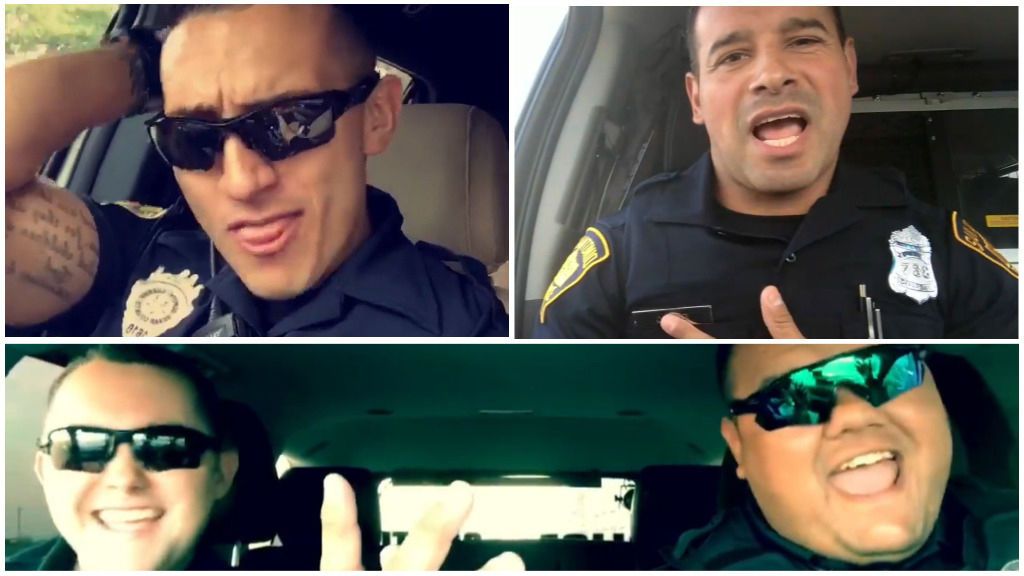 ‘Pelea’ entre policías por ver quién hace el mejor ‘playback’ en el coche patrulla