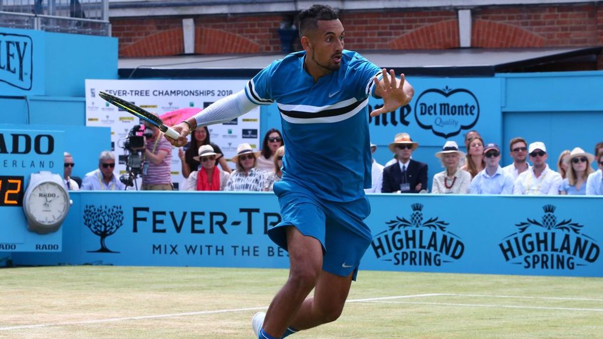 El obscenno gesto de Kyrgios: simula que se está masturbando en mitad de su partido de tenis El obscenno gesto de Kyrgios: simula que se está masturbando en mitad de su partido de tenis
