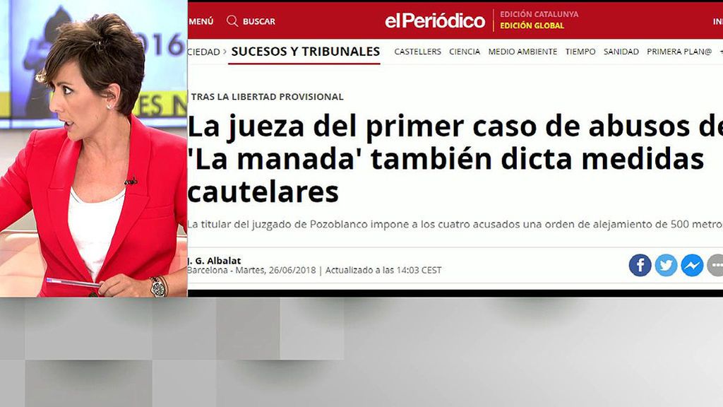 La juez del primer caso de abusos de ‘La manada’ dicta una orden de alejamiento