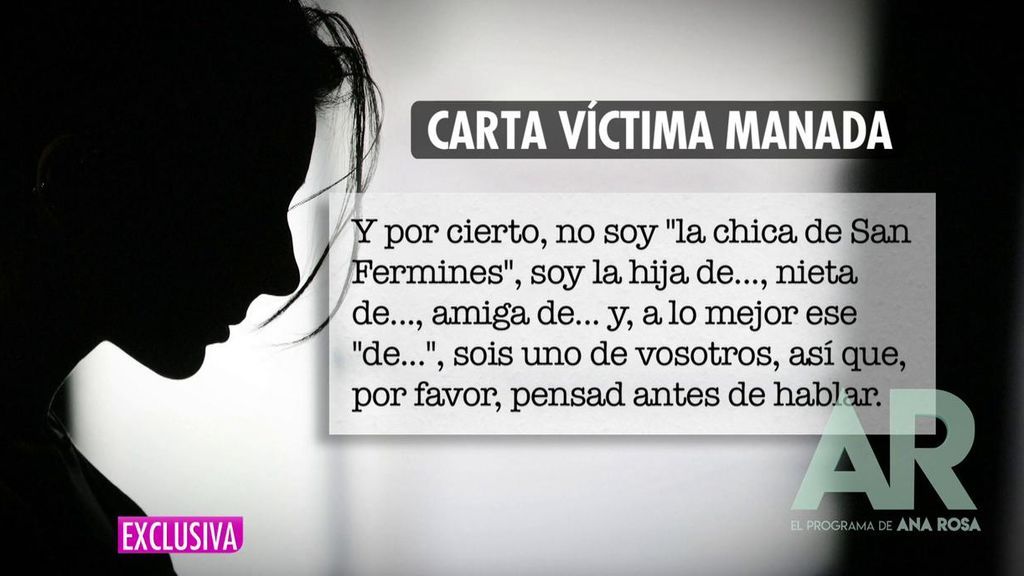 La carta de la víctima de 'La Manada': "No soy 'la chica de San Fermines', soy la hija de, nieta de, amiga de..."