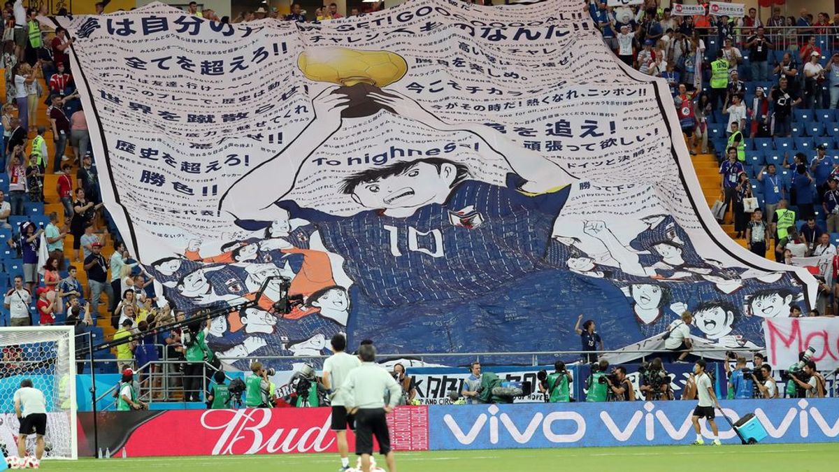 El espectacular tifo de ‘Oliver y Benji’ para animar a la selección japonesa