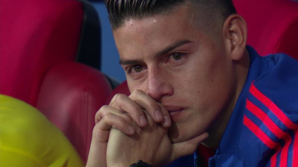 Las lágrimas de James Rodríguez por la eliminación de Colombia ante Inglaterra en los penaltis