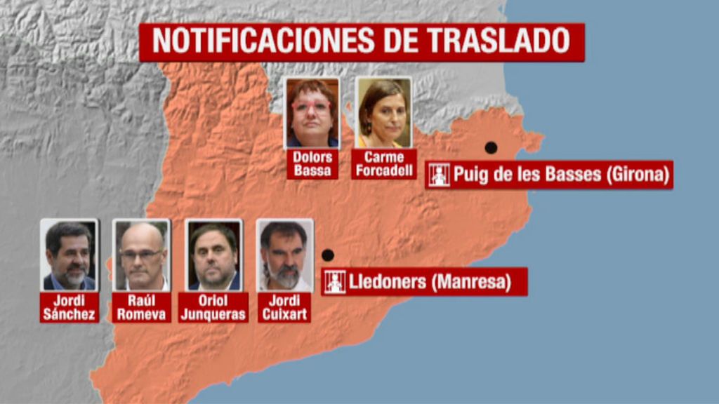 Los primeros políticos presos, ya viajan a cárceles de Cataluña