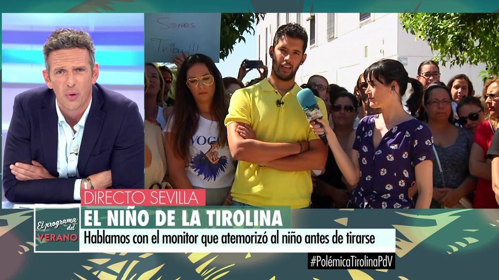 Joaquín Prat, al monitor de la tirolina arropado por padres y niños: "Si el chaval fuera mi hijo estaría indignado"