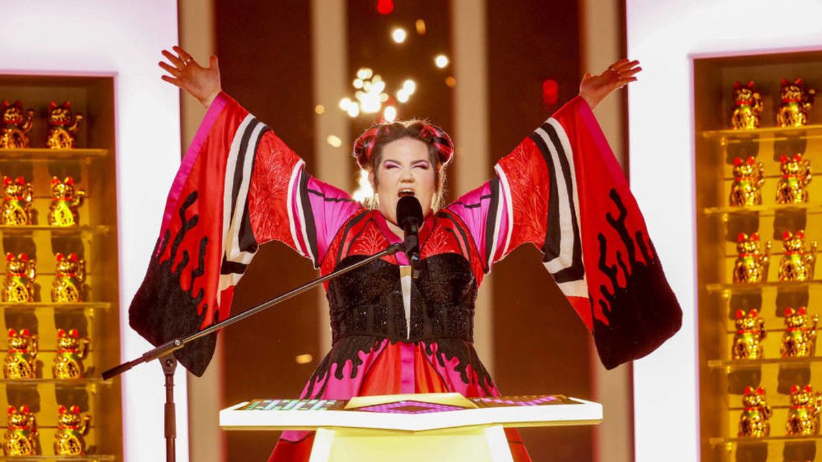 Netta canta 'Toy' en la final de Eurovisión 2018, celebrada el 12 de mayo de 2018 en Lisboa.