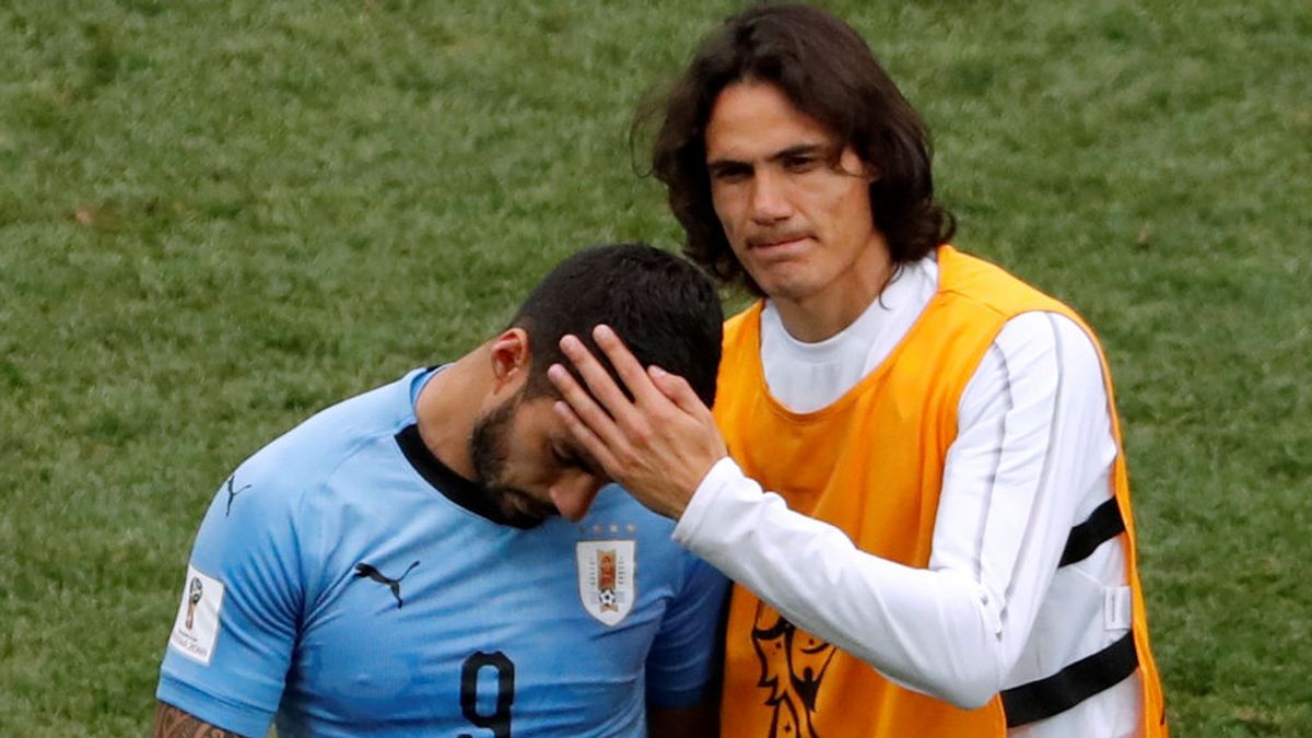 Los hijos de Luis Suárez lloran desconsolados tras la eliminación de Uruguay del Mundiaal