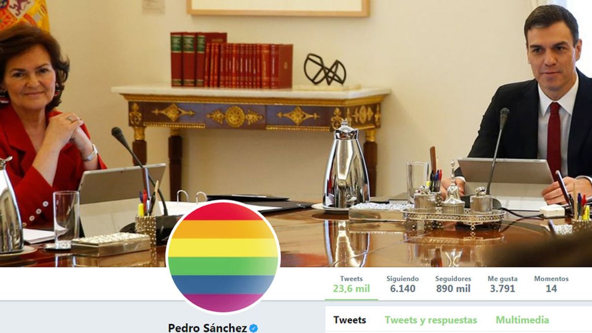Pedro Sánchez cambia su perfil en Twitter para mostrar su apoyo al colectivo LGTBI