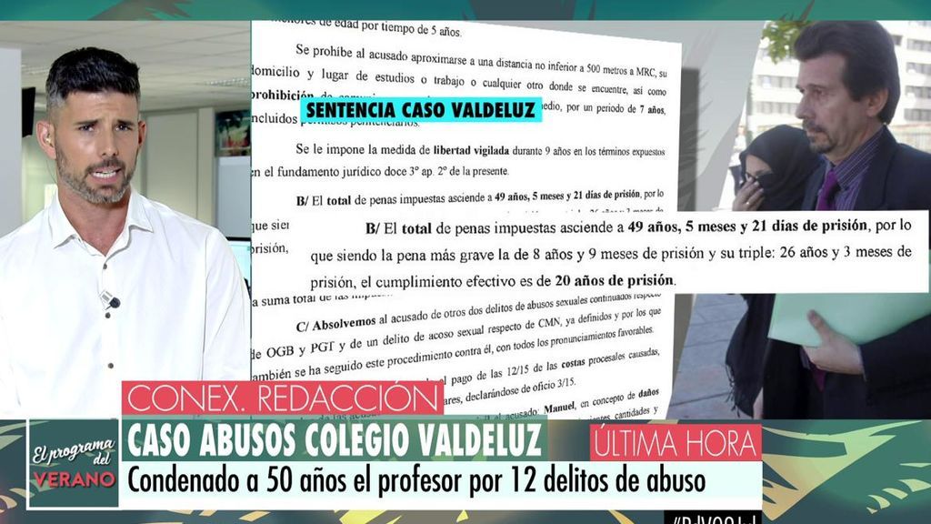 Condenan a 50 años de prisión al profesor del colegio Valdeluz por 12 delitos de abusos