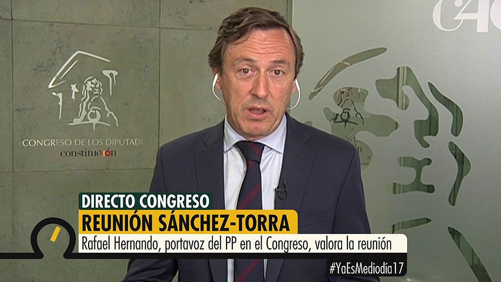 Rafael Hernando, sobre la reunión de Sánchez y Torra: “Nosotros no hemos cedido las cuentas para ponerle una nueva oficina al señor Puigdemont en Bruselas”