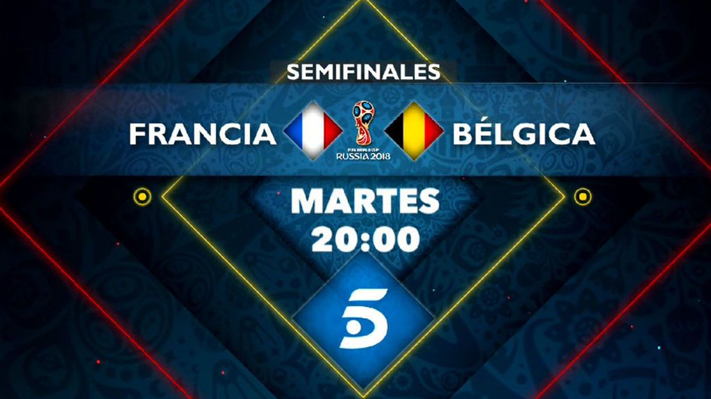 La semifinal Francia - Bélgica, este martes a las 20.00 horas en Telecinco